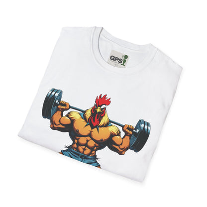 Rooster Weightlifter T-Shirt — Funny Gym Chicken Graphic Tee for Fitness Fans