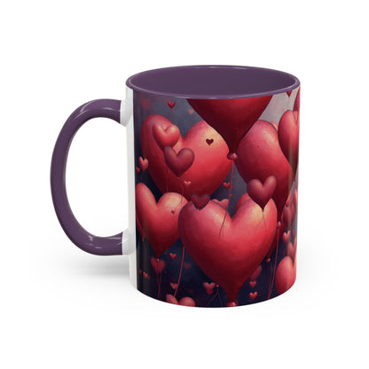 Valentine Heart Burst Accent Coffee Mug (11/15 oz)