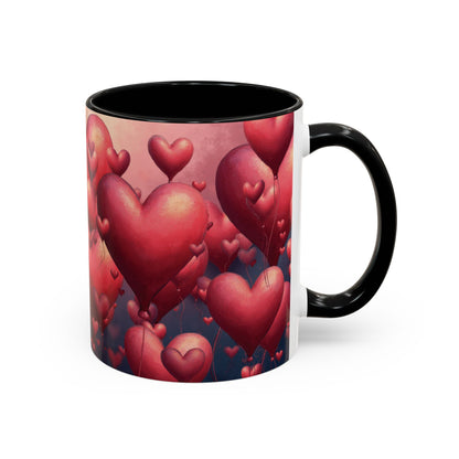 Valentine Heart Burst Accent Coffee Mug (11/15 oz)