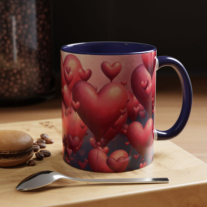 Valentine Heart Burst Accent Coffee Mug (11/15 oz)