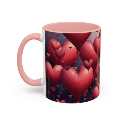 Valentine Heart Burst Accent Coffee Mug (11/15 oz)