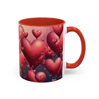Valentine Heart Burst Accent Coffee Mug (11/15 oz)