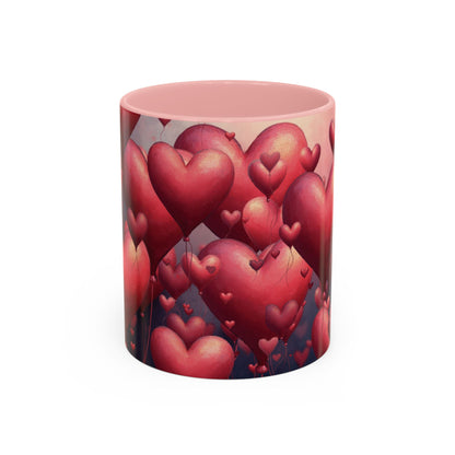 Valentine Heart Burst Accent Coffee Mug (11/15 oz)