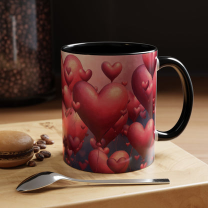 Valentine Heart Burst Accent Coffee Mug (11/15 oz)