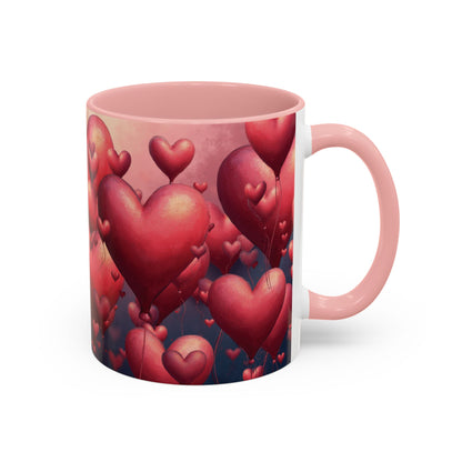 Valentine Heart Burst Accent Coffee Mug (11/15 oz)