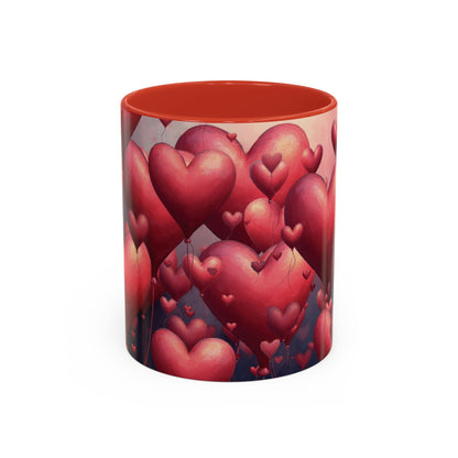 Valentine Heart Burst Accent Coffee Mug (11/15 oz)