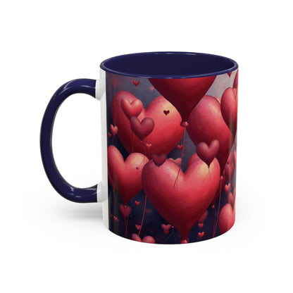 Valentine Heart Burst Accent Coffee Mug (11/15 oz)