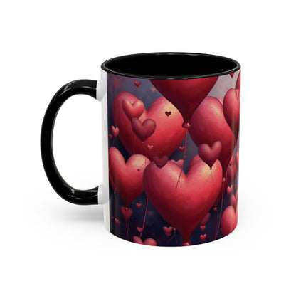 Valentine Heart Burst Accent Coffee Mug (11/15 oz)