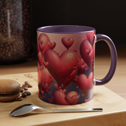 Valentine Heart Burst Accent Coffee Mug (11/15 oz)
