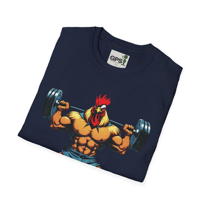 Rooster Weightlifter T-Shirt — Funny Gym Chicken Graphic Tee for Fitness Fans