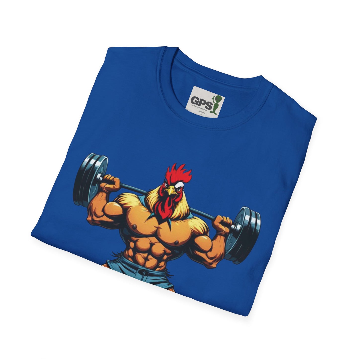 Rooster Weightlifter T-Shirt — Funny Gym Chicken Graphic Tee for Fitness Fans
