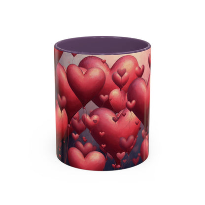 Valentine Heart Burst Accent Coffee Mug (11/15 oz)